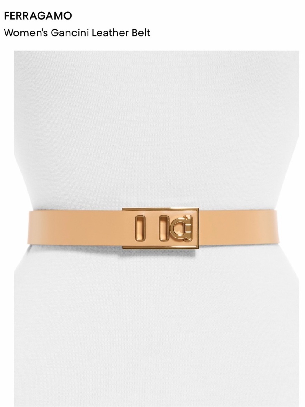 NWT Ferragamo Women's Gancini Leather Belt